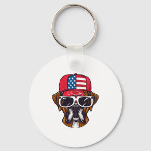 Boxer Hund USA Nyckelring