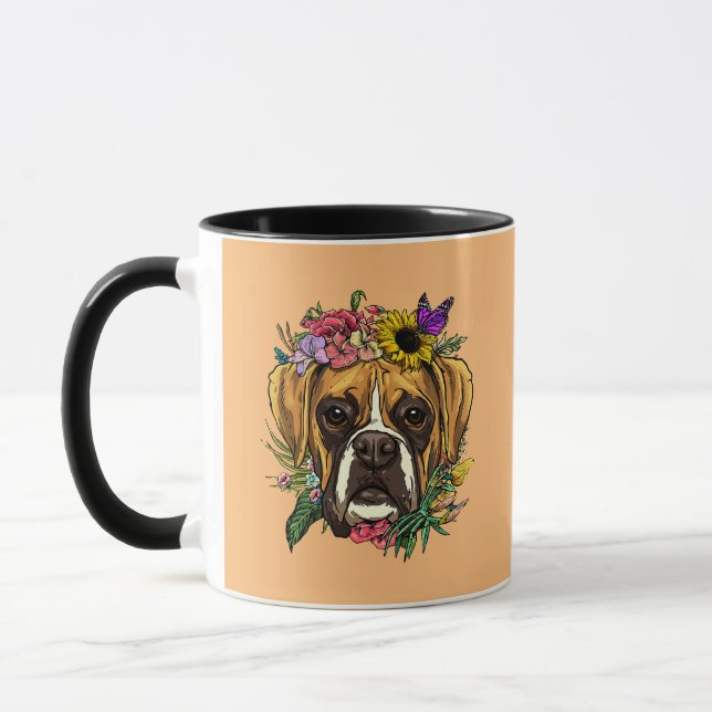 Boxer hund - vackert foto mugg (Vänster)