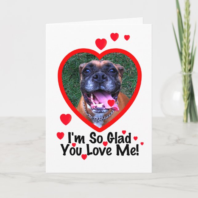 Boxer Hund Valentine Greeting Card Helgkort (Framsida)