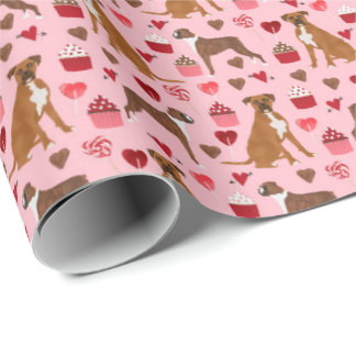 Boxer Hund Valentineser - figursättning Presentpapper