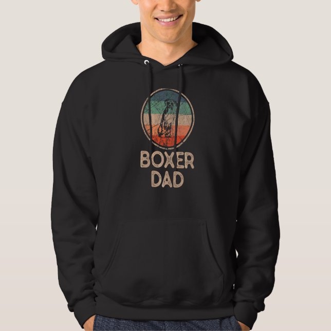 Boxer Hund Vintage Boxer Pappa Hoodie (Framsida)