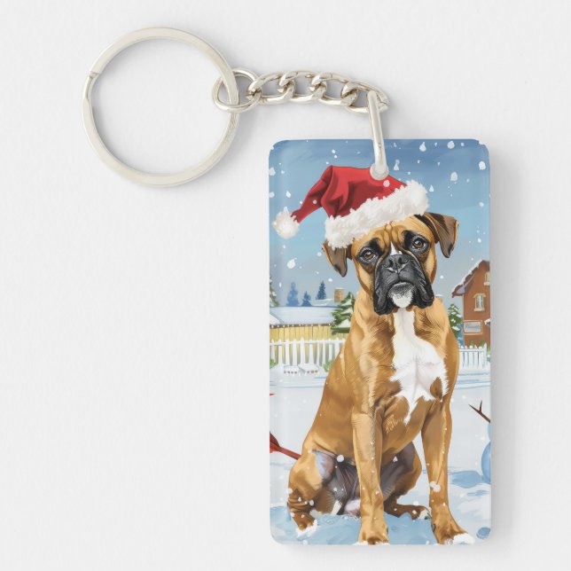 Boxer Hund Vinter Värld Julglädje (Framsidan)