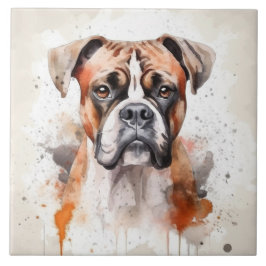 Boxer Hund Watercolor Pet Kakelplatta