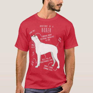 Boxer Hund White Check Anatomy 1 T Shirt