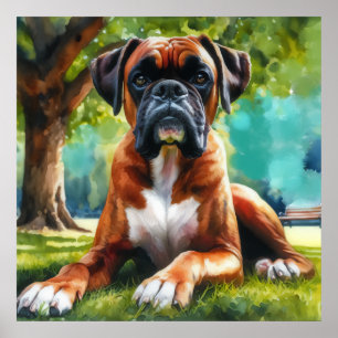 Boxer Hund 🐾 Wiggle Butts & Svan Wags Poster