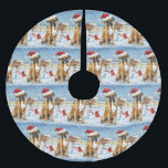 Boxer Hund Winter Wonderland jul Joy Julgransmatta Borstad Polyester<br><div class="desc">Den här festliga designen fångar julhelgens glatta anda och har en vacker valp med en julhatt. Hund ligger i ett vinterland, komplett med ett snögubbe, ett dekorerat Julgran och vackert inslaget presenter. Snöflingor faller försiktigt, vilket ger en magisk beröring till scenen, medan det pulserande färgen i helgdag skapar en varm...</div>