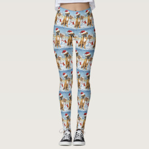 Boxer Hund Winter Wonderland jul Joy Leggings