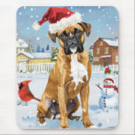 Boxer Hund Winter Wonderland jul Joy Musmatta<br><div class="desc">Den här festliga designen fångar julhelgens glatta anda och har en vacker valp med en julhatt. Hund ligger i ett vinterland, komplett med ett snögubbe, ett dekorerat Julgran och vackert inslaget presenter. Snöflingor faller försiktigt, vilket ger en magisk beröring till scenen, medan det pulserande färgen i helgdag skapar en varm...</div>