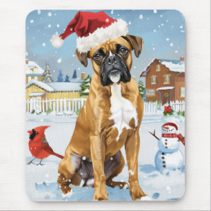 Boxer Hund Winter Wonderland jul Joy Musmatta