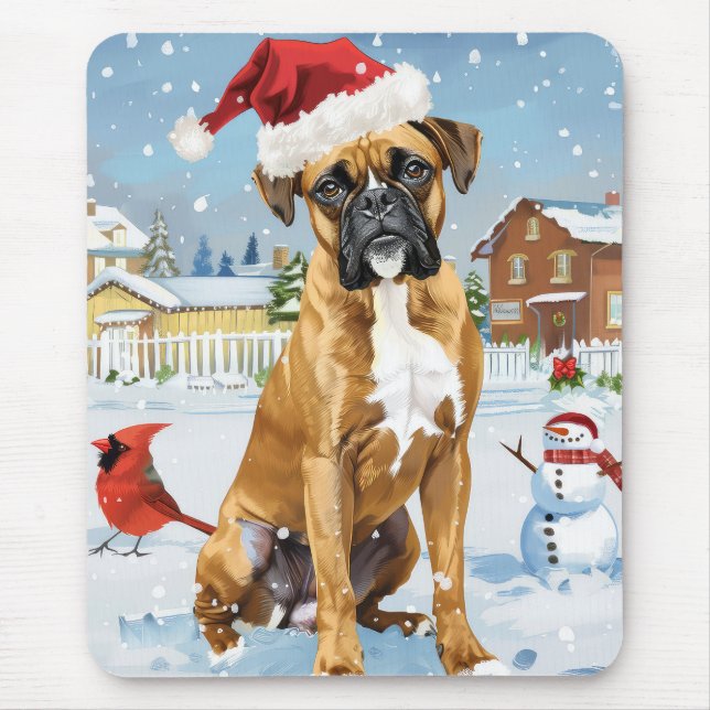 Boxer Hund Winter Wonderland jul Joy Musmatta (Framsidan)