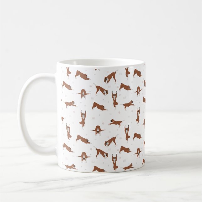 Boxer hund yoga pose kaffemugg (Vänster)