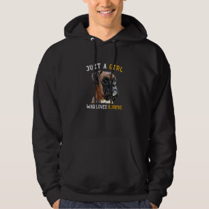 Boxer Hundägare Bara En Tjej Som Älskar Boxare Hoodie