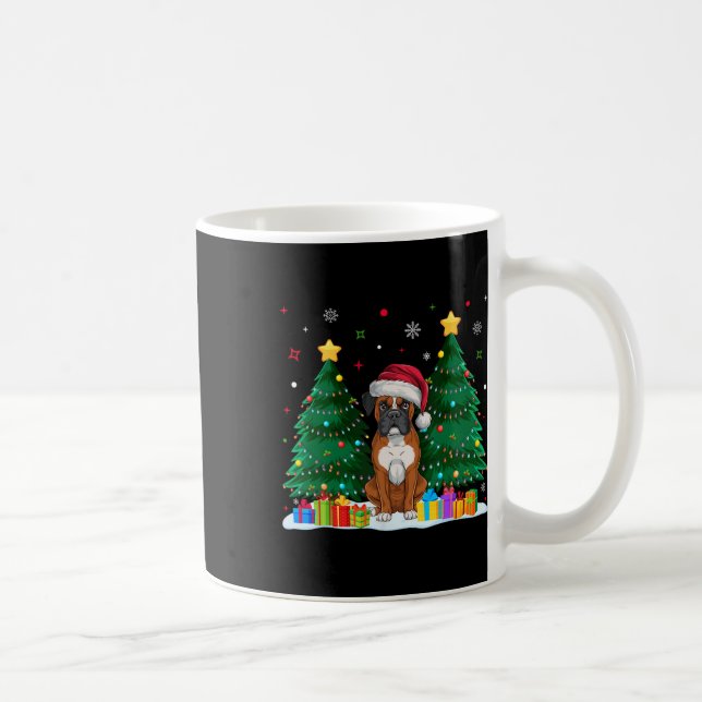 Boxer Hundälskare Santa Hat Ugly jul Sweater Kaffemugg (Höger)
