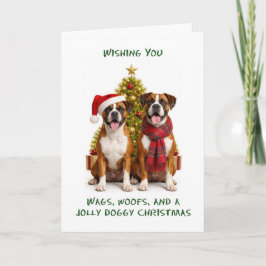 Boxer Hundar Jul Helgkort