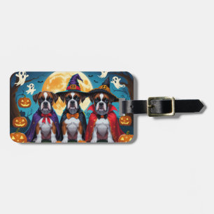 Boxer Hundar Pumpkin Halloween Funny Bagagebricka