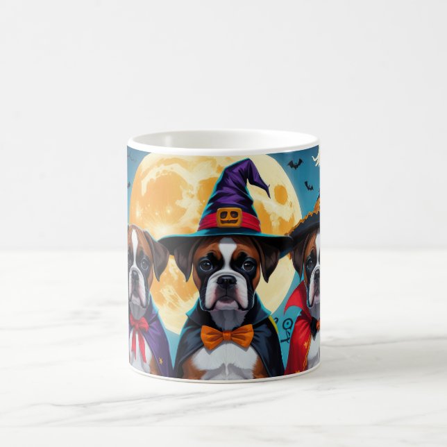 Boxer Hundar Pumpkin Halloween Funny Kaffemugg (Center)