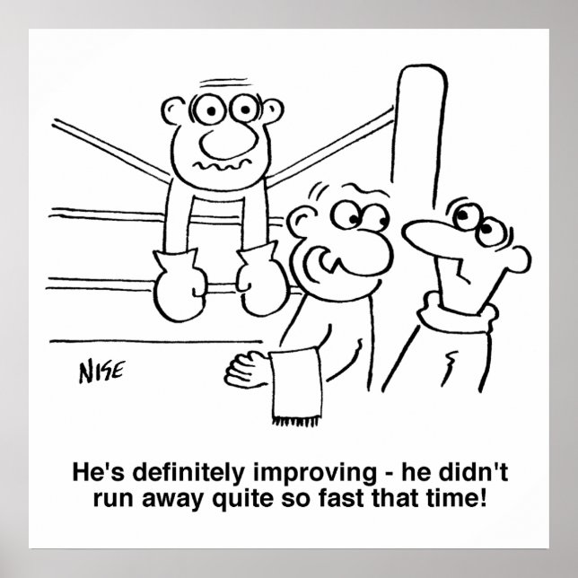 Boxer i Boxing Ring. Funny Poster (Framsidan)