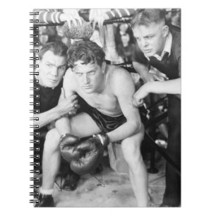 Boxer i hörn med förinställningsruta, vintage, ret anteckningsbok