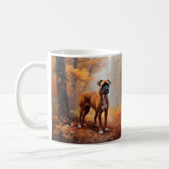Boxer i Höst löv Fall Inspire Kaffemugg (Vänster)