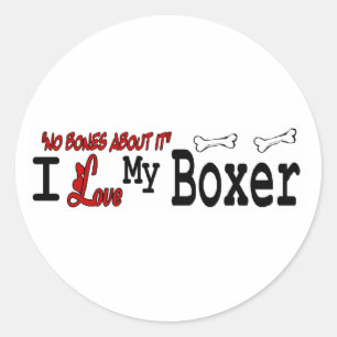 Boxer (I Kärlek) Runt Klistermärke