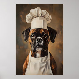 Boxer i kockhatt Affisch, Husdjur Affisch, Boxer i Poster
