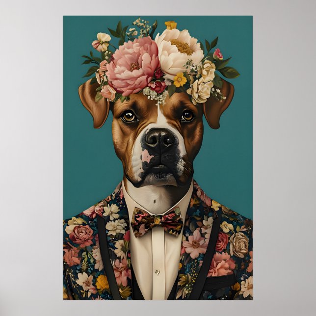 Boxer In Suit Poster, Boxer Portrait, Boxer Oil Poster (Framsidan)