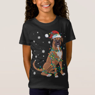 Boxer inkapslad i jul Ljus Hund T Shirt
