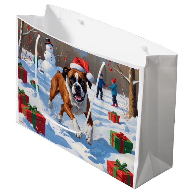 Boxer Jul Festiv Snö Scen (Framsidan Vinklad)