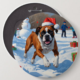 Boxer Jul Festiv Snö Scen Knapp