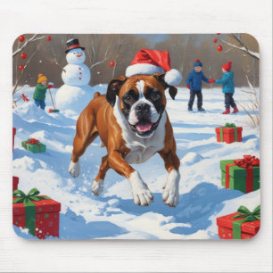 Boxer jul festiva snöscen musmatta