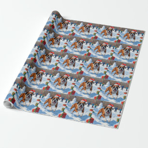 Boxer jul festiva snöscen presentpapper