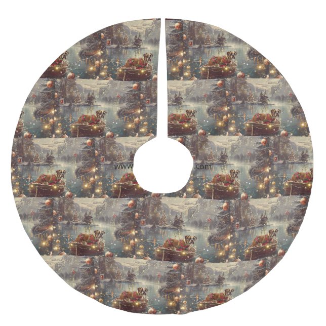 Boxer jul - festlig resa julgransmatta borstad polyester (Framsidan)