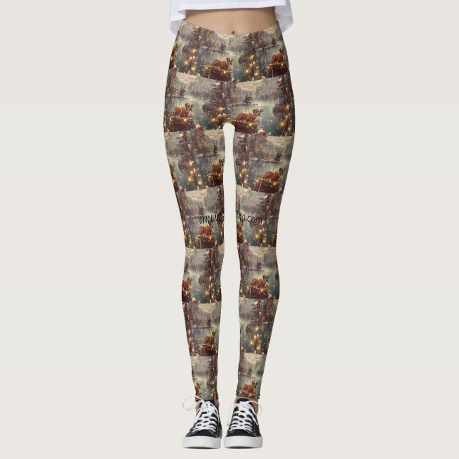 Boxer jul - festlig resa leggings (Framsida)