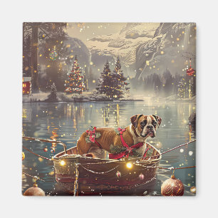 Boxer jul - festlig resa magnet