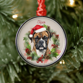 Boxer jul Pet Memorial Hund aveln Julgransprydnad Metall