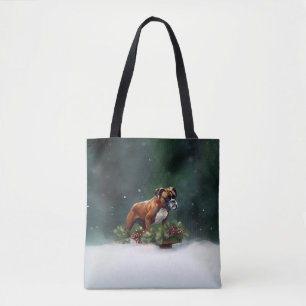 Boxer jul snö vinter tygkasse