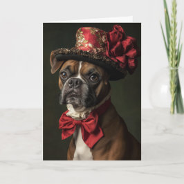 Boxer jul viktoriansk hund helgkort