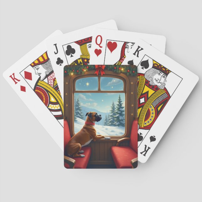 Boxer julavendståg resa målning casinokort (Baksidan)