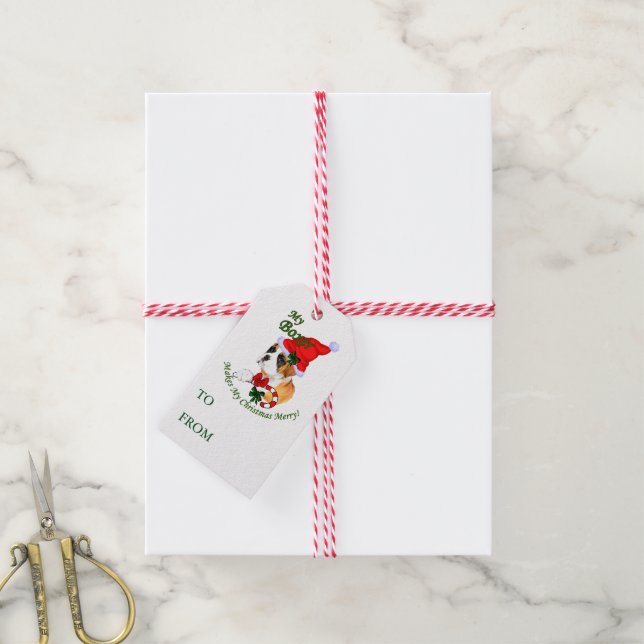 Boxer-Juletiketter Presentetikett (Med Snöre)