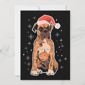 Boxer-julets Bära Santa Hat-julets Hund Fairy Inbjudningar