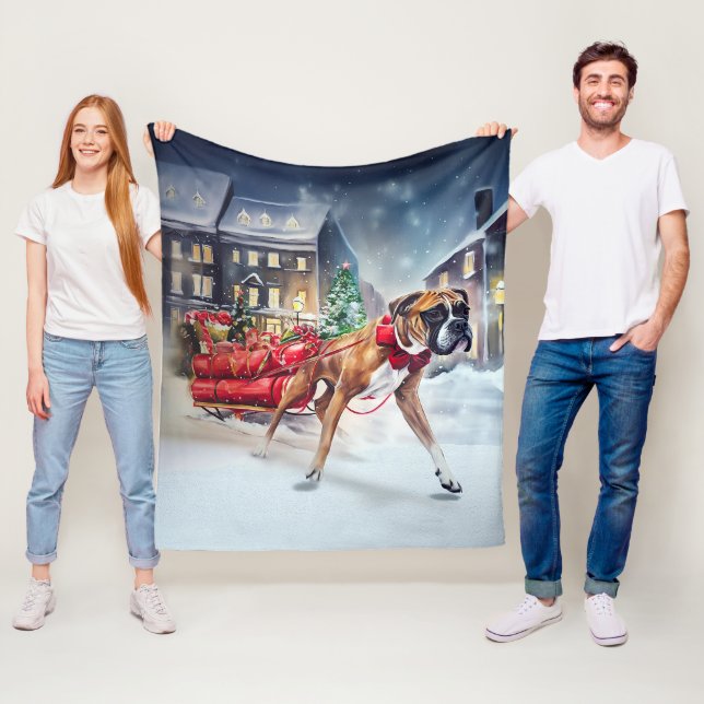 Boxer Julfestliga Säsongen Fleecefilt (På plats)