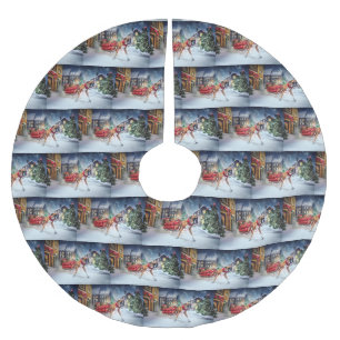 Boxer Julfestliga Säsongen Julgransmatta Borstad Polyester
