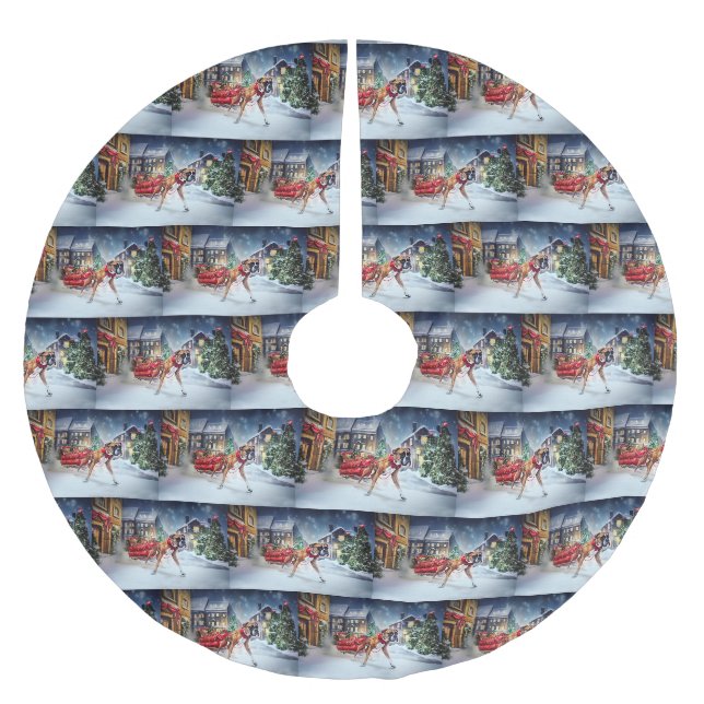 Boxer Julfestliga Säsongen Julgransmatta Borstad Polyester (Framsidan)