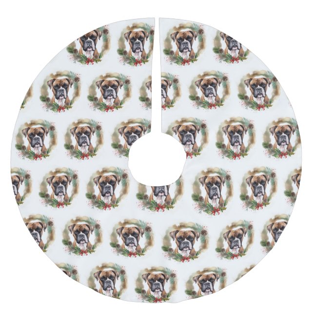 Boxer-julfransens andedräkt Festive Valp Julgransmatta Borstad Polyester (Framsidan)