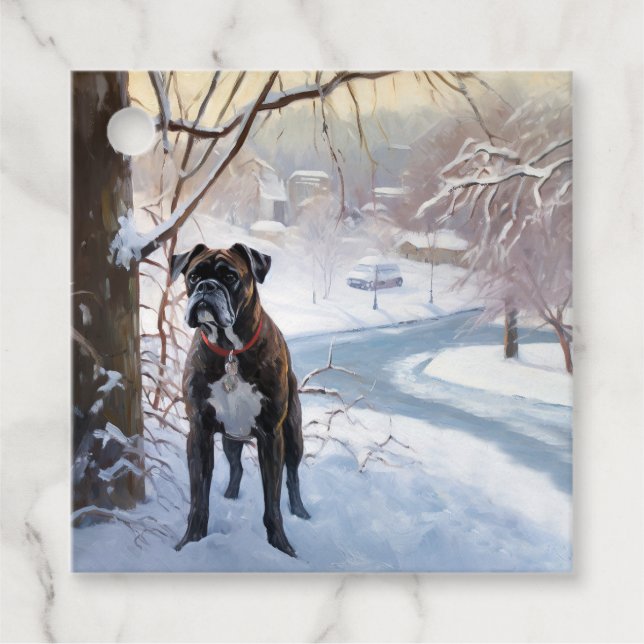Boxer Låt det snöa jul Gåvor Etiketter (Framsida)