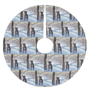 Boxer Låt det snöa jul Julgransmatta Borstad Polyester