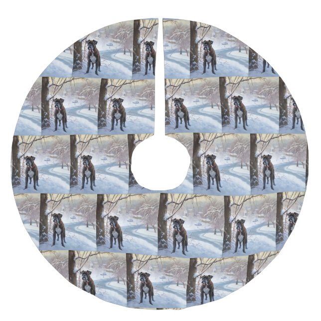 Boxer Låt det snöa jul Julgransmatta Borstad Polyester (Framsidan)