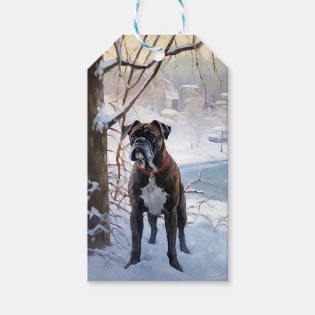 Boxer Låt det snöa Jul Presentetikett (Framsidan)