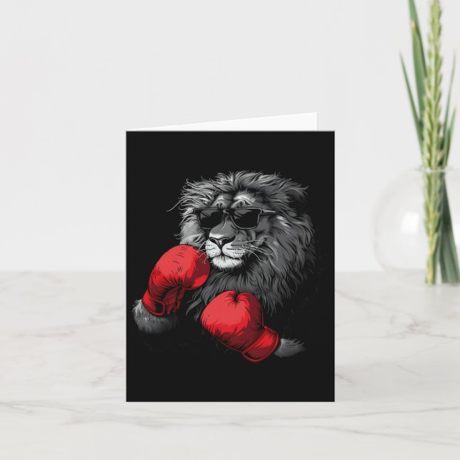Boxer Lejonare Porträtt Motif Wildlife Kickboxing  Kort (Framsida)
