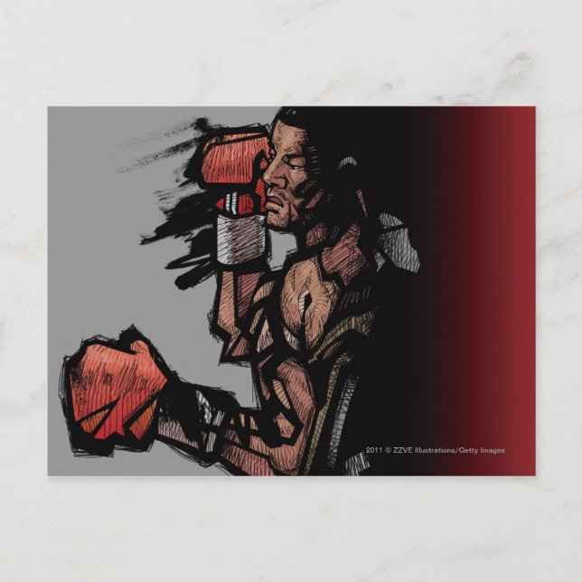 Boxer ljuger ned vykort (Framsida)